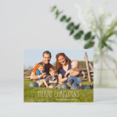 Merry Christmas Vanilla Sparkle Feiertagspostkarte (Stehend Vorderseite)