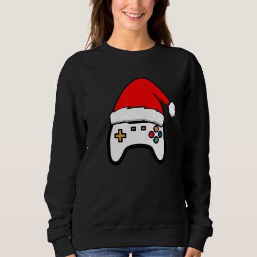 Merry Christmas Video Game Santa Hat For Gamer Bo Sweatshirt (Vorderseite)