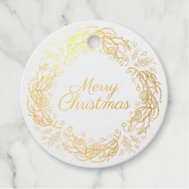 Merry Christmas Vintage Botanical. Geschenkanhänger