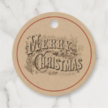 MERRY CHRISTMAS VINTAGE FAVOR TAGS