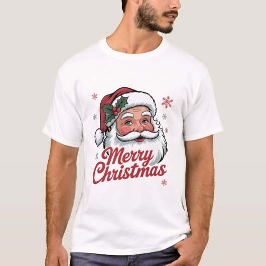 Merry Christmas Vintage Retro | Santa Claus T-Shirt (Vorderseite)