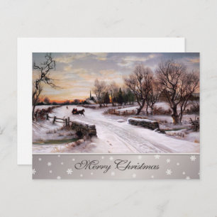 Merry Christmas. Vintage Winter Scene Feiertagspostkarte