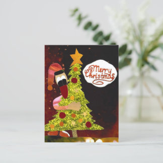 Merry Christmas vrolijk kerstfeest kerstboom eend Postkarte