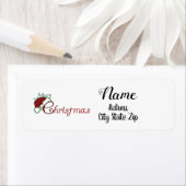 *MERRY CHRISTMAS W/ SANTA'S HAT* ADDRESS-ETIKETT (Insitu)