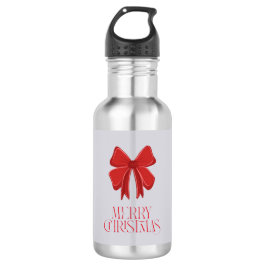Merry Christmas Water Bottle – Bow Holiday Style Edelstahlflasche
