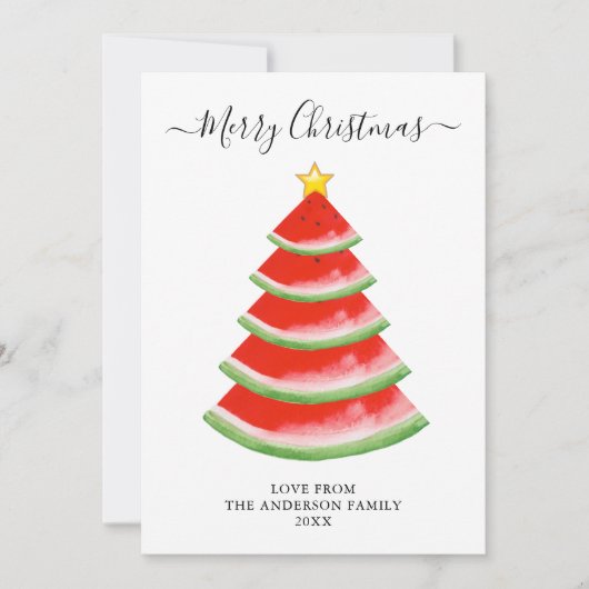 Merry Christmas Watermelon Feiertagskarte (Vorderseite)