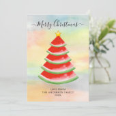 Merry Christmas Watermelon Feiertagskarte (Stehend Vorderseite)