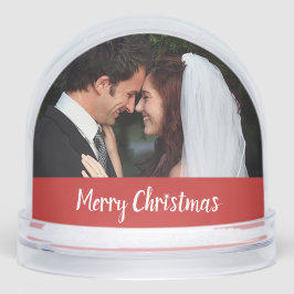 Merry Christmas Wedding Double Photo Schneekugeln