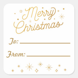 MERRY CHRISTMAS / Weihnachtsmarken Quadratischer Aufkleber