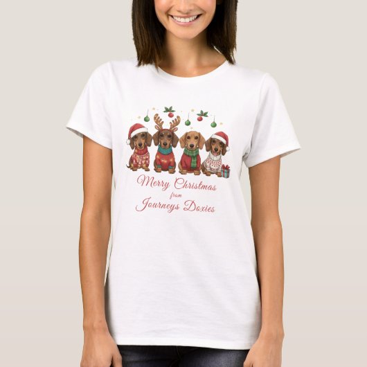 Merry Christmas Weiner Dachshund Holiday T-Shirt (Vorderseite)