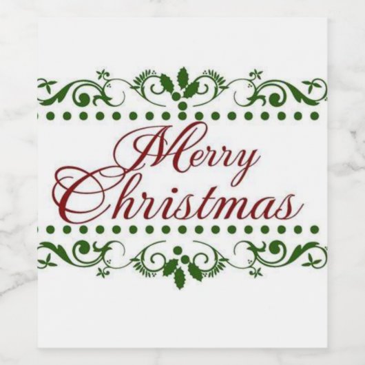 Merry Christmas Weinetikett (Einzelnes Label)