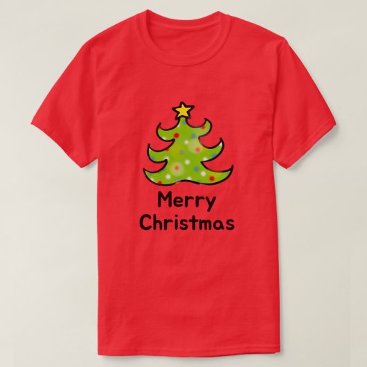 Merry Christmas Whimsical Tree Design T-Shirt (Design vorne)