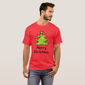 Merry Christmas Whimsical Tree Design T-Shirt (Vorne ganz)
