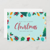 Merry Christmas Whishing postcards Postkarte (Vorne/Hinten)