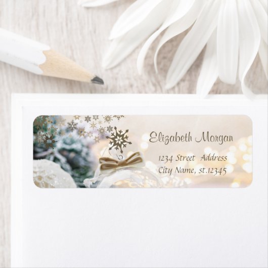 Merry Christmas White Balls Snowflakes  (Insitu)