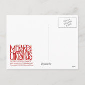 Merry Christmas White Postcard Feiertagspostkarte (Rückseite)