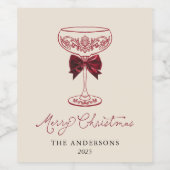 Merry Christmas Wine Bottle Gift Label Weinetikett (Einzelnes Label)