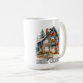 Merry Christmas Winter Country Cottage Kaffeetasse (VorderseiteRechts)