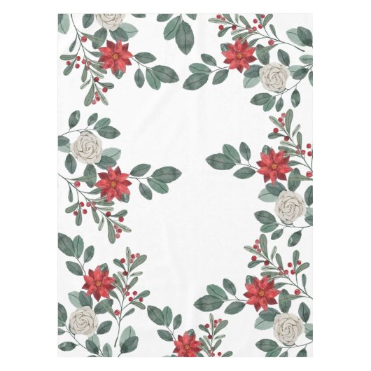 Merry Christmas Winter Floral Tischdecke (Vorderseite)