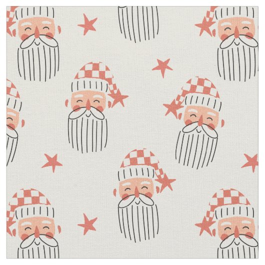 Merry Christmas winter party Santa face nursery  Stoff (Nahaufnahme)