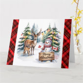 Merry Christmas. Winter scene. Canada. Personalize Karte (Gelbe Blume)
