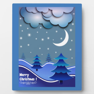 "MERRY CHRISTMAS" WINTER SCENE FOTOPLATTE