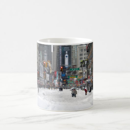 Merry Christmas Winter Snow New York City Kaffeetasse (Mittel)