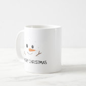 Merry Christmas winter snowman happy smile face Kaffeetasse (Vorderseite Links)