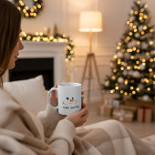 Merry Christmas winter snowman happy smile face Kaffeetasse