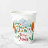 Merry Christmas Winter Village Holiday Paper cup Pappbecher (Vorderseite)