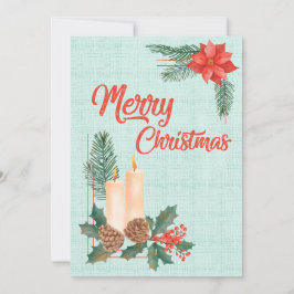 Merry Christmas Wishes with Candles Pinecones and Feiertagskarte