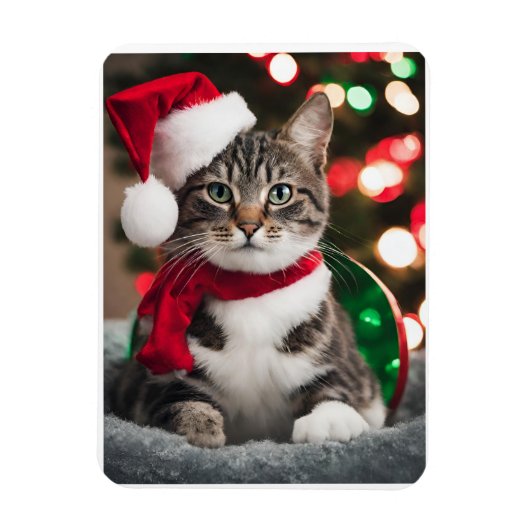 Merry Christmas with a cute kitten Magnet (Vertikal)