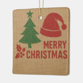 Merry Christmas with a cute knitted feel Keramikornament (Links)