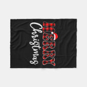 Merry Christmas With Black And Red Plaid Family Me Fleecedecke (Vorderseite (Horizontal))