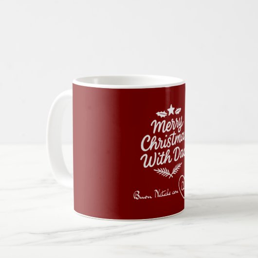 Merry Christmas With Dad Mug – Bilingual Design Kaffeetasse (Vorderseite Links)