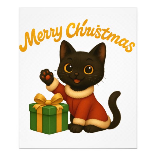 Merry Christmas with Emi the Black Cat Fotodruck (Vorne)