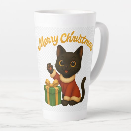 Merry Christmas with Emi the Black Cat Milchtasse (Rechte Ecke)