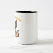 Merry Christmas with Emi the Black Cat Zweifarbige Tasse (Mittel)