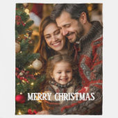 Merry Christmas with Family Fleece Blanket (Vorderseite)