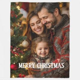 Merry Christmas with Family Fleece Blanket