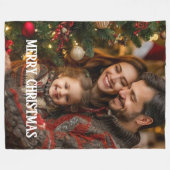 Merry Christmas with Family Fleece Blanket (Vorderseite (Horizontal))