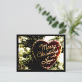 Merry Christmas with Love Wird Postkarte (Stehend Vorderseite)