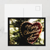 Merry Christmas with Love Wird Postkarte (Vorne/Hinten)
