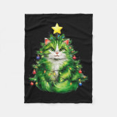 Merry Christmas With This Funny Christmas Tree Cat Fleecedecke (Vorderseite)