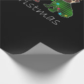 Merry Christmas with three pug dogs Geschenkpapier (Ecke)