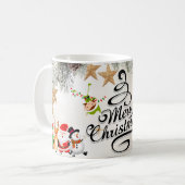 Merry Christmas with Winter Reindeer holiday gift Kaffeetasse (Vorderseite Links)