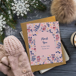 Merry Christmas Woodland Friends in Winter Forest  Dankeskarte