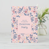 Merry Christmas Woodland Friends in Winter Forest  Einladung (Stehend Vorderseite)