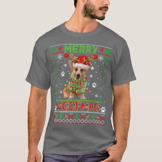 Merry Christmas Woof Sweater Leopard Santa Reindee T-Shirt