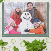 Merry Christmas World’s Best Dad Photos Sage Green Geschirrtuch (Gefaltet)